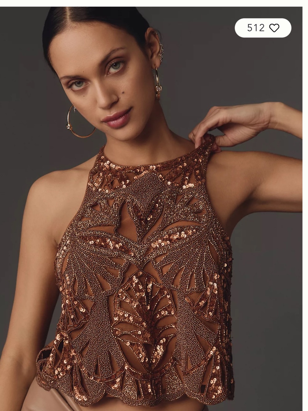 NWOT Anthropologie Maeve Embellished Cutwork Cross-Back Tank-Medium